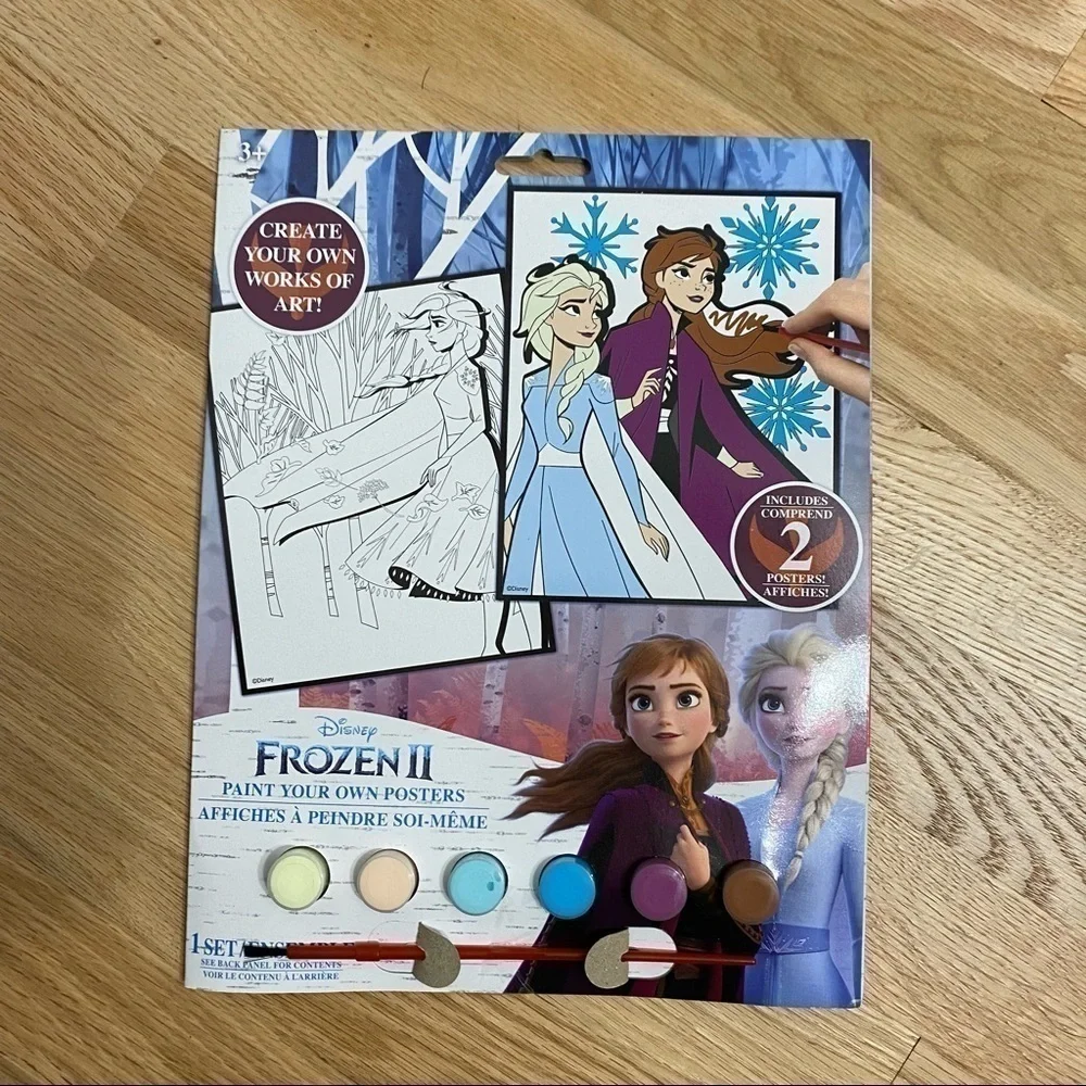 Disney Frozen Painting Kit NEW 2 Posters Elsa Anna Kids Toy Craft Art